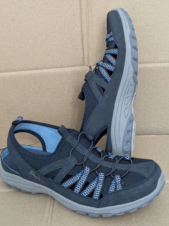 Skechers Shoes - Skechers Black and Blue Women's Athletic Sandal Sneakers